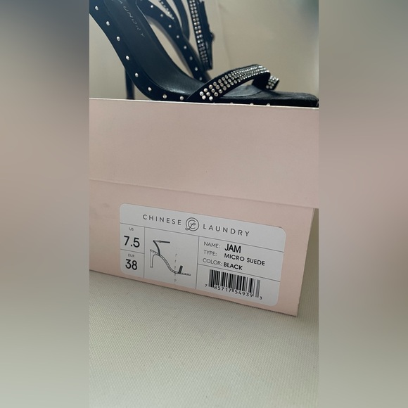 Black rhinestone Chinese Laundry "clubbing" heels - Picture 2 of 4